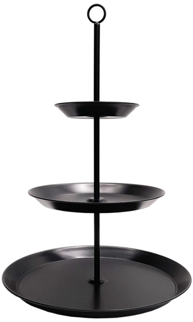 Serving Stand Three Tier - Black